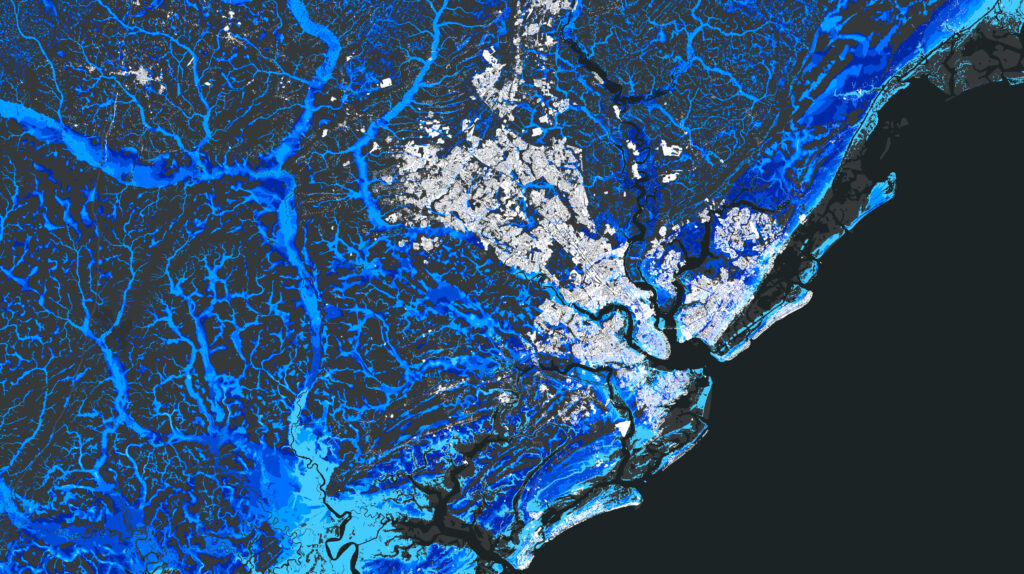 projected flood risk in Charleston by 2050