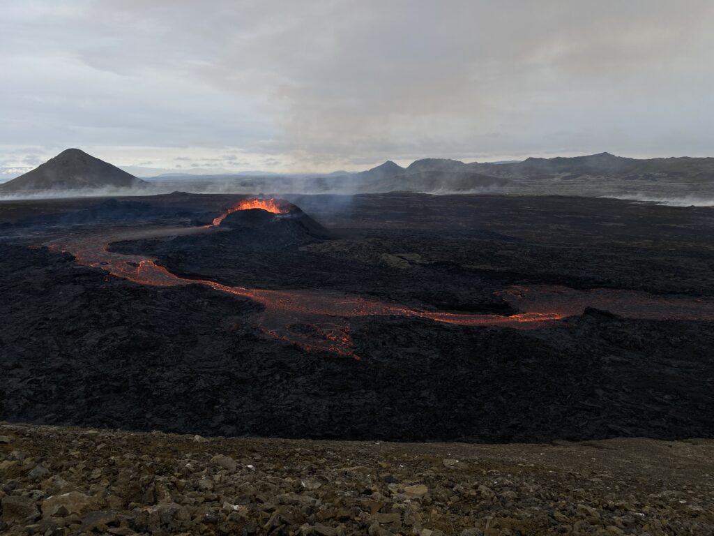 Sampling lava from active eruptions