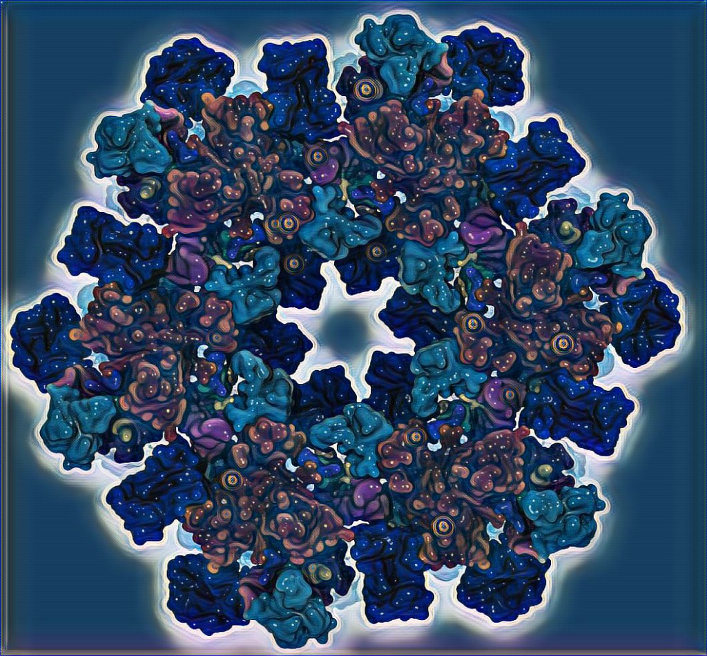 artistic representation of an all-atom model